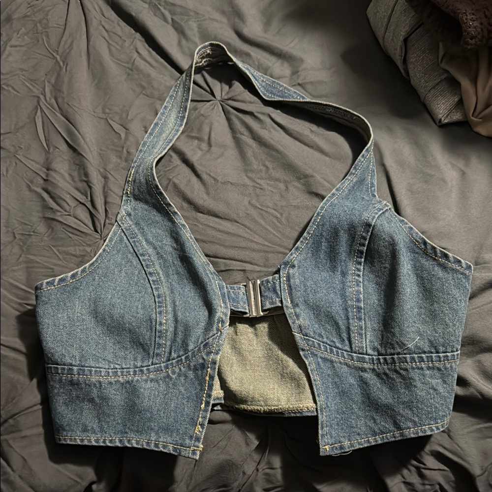 Denim Halter Top